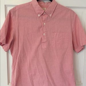 JCrew Men’s Coral Short Sleeved 3/4 Button Shirt